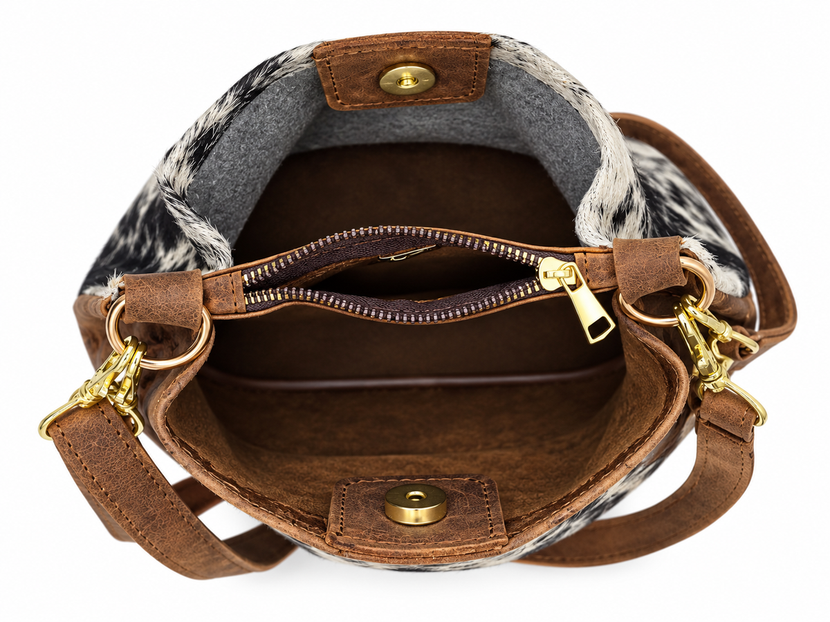 Sierra Hair-On Hide Leather Shoulder & Crossbody Bag