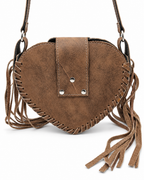 Desert Heart – Hair-on Cowhide Leather Fringe Crossbody Bag