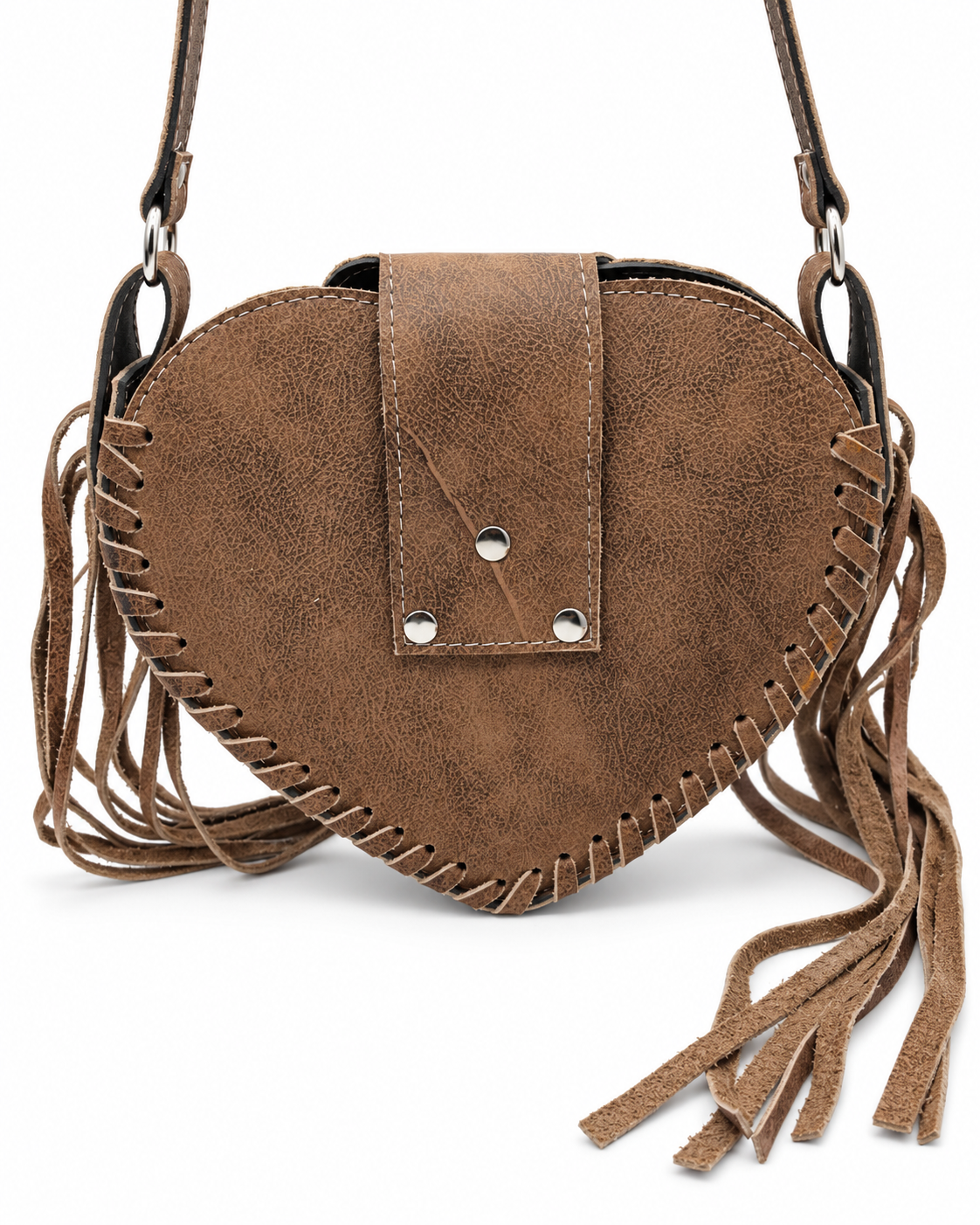 Desert Heart – Hair-on Cowhide Leather Fringe Crossbody Bag