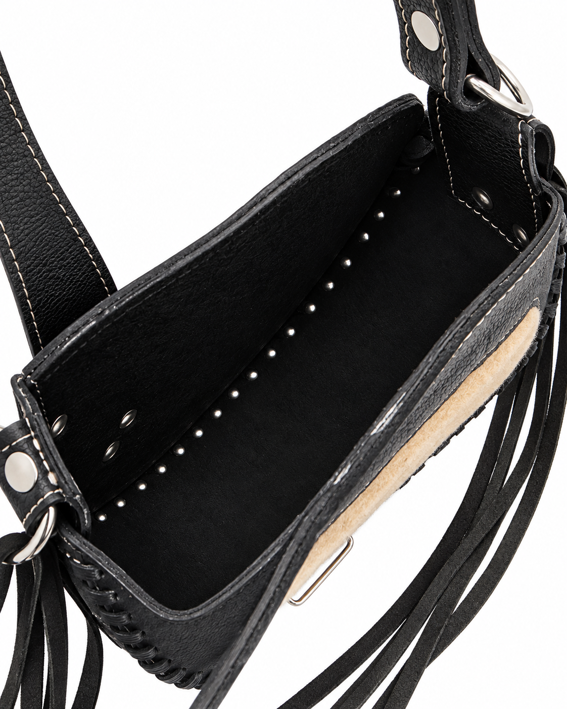 Blackheart Shearling – Genuine Leather Fringe Crossbody Bag