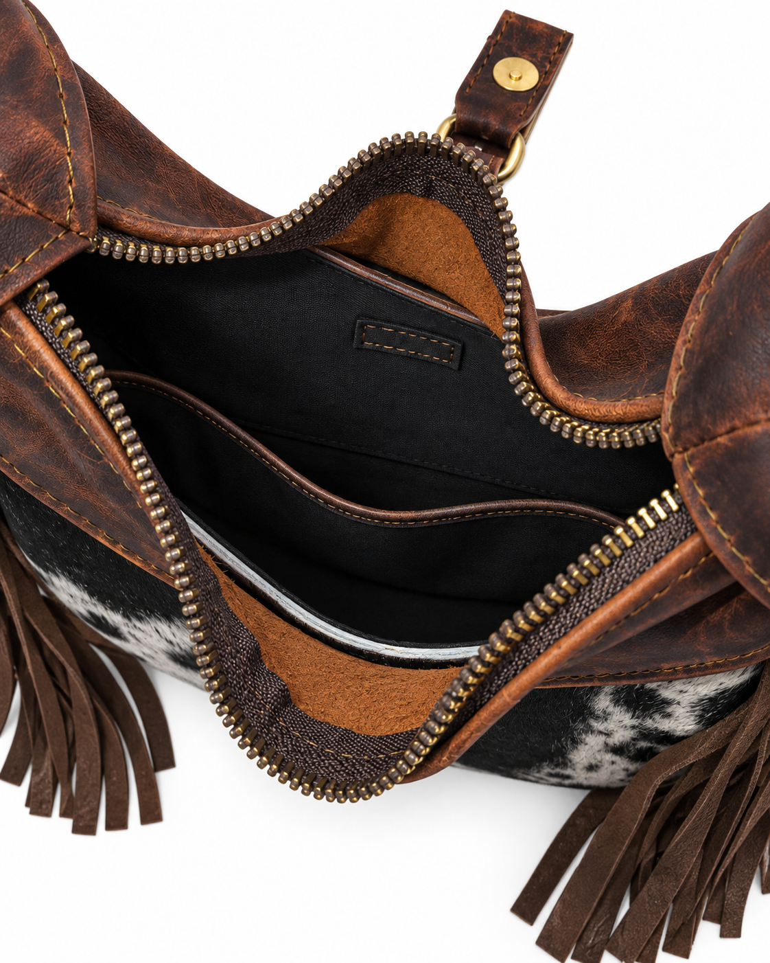 Dakota Fringe – Western Hair-on Cowhide Leather Crossbody Bag