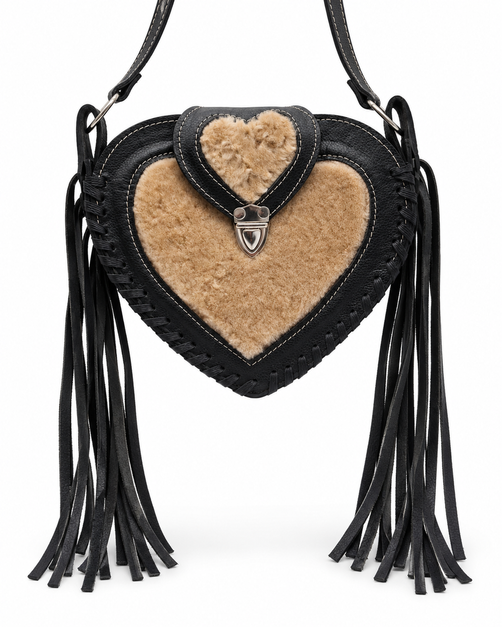 Blackheart Shearling – Genuine Leather Fringe Crossbody Bag