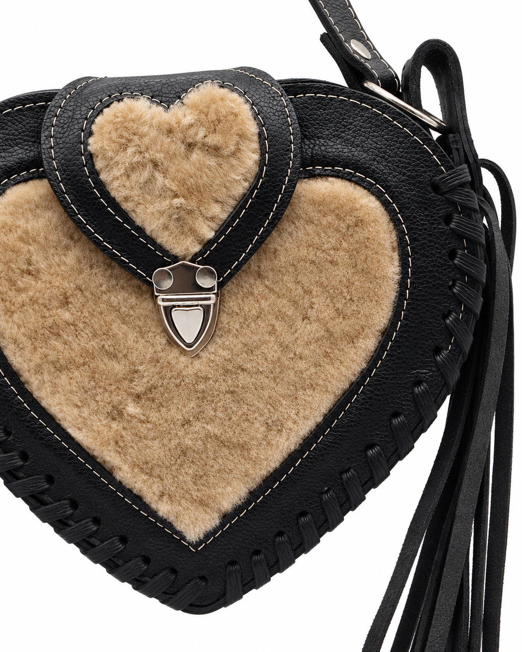 Blackheart Shearling – Genuine Leather Fringe Crossbody Bag
